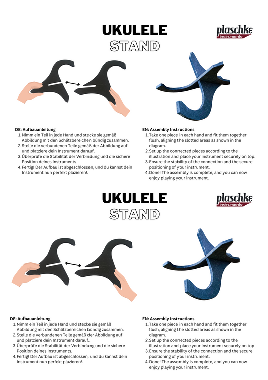 Anleitung zum einfachen Stecksystem des Ukulele Halters ohne Kleber