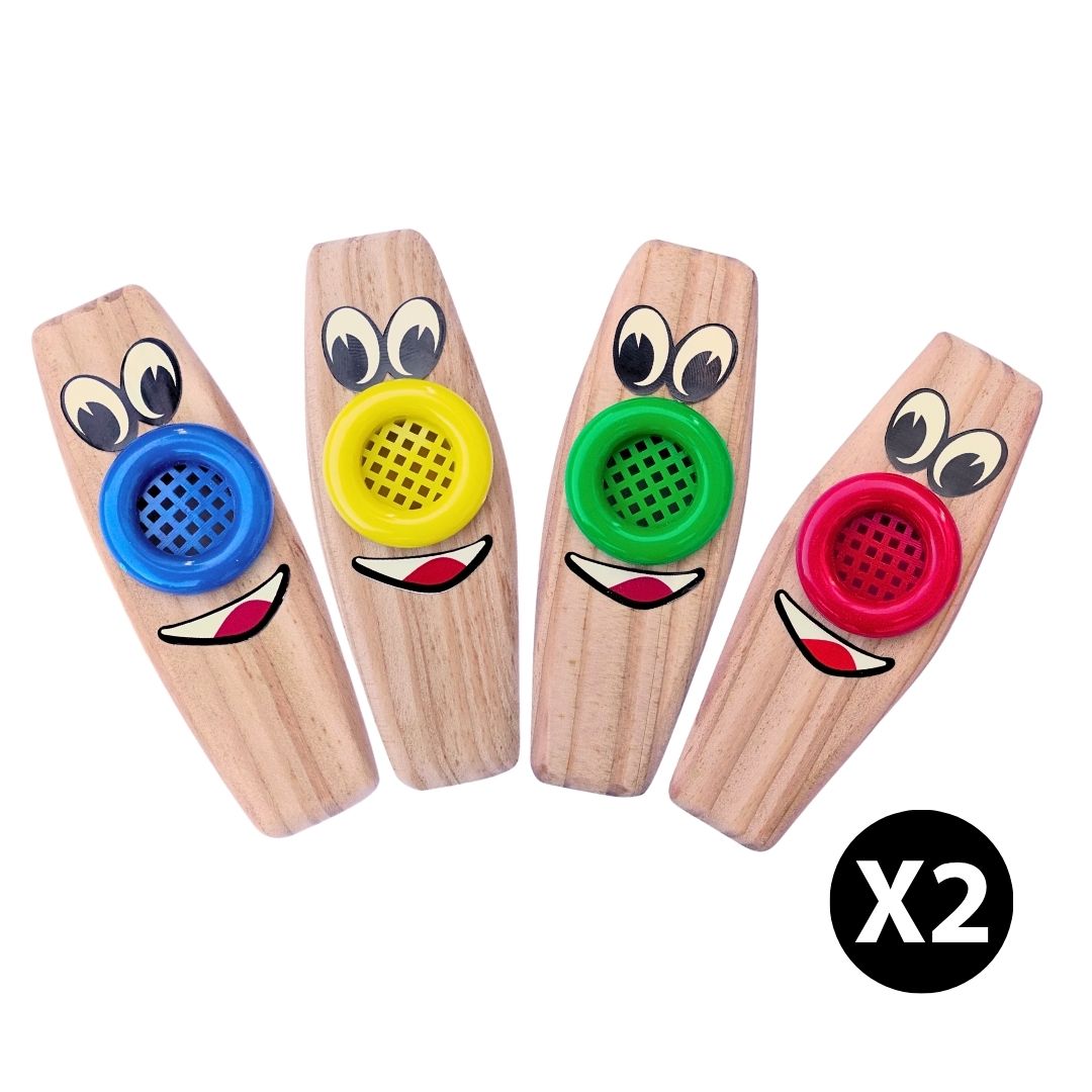 Das große 8er Party-Set: Jeweils zwei Kazoos pro Farbe – ideal für Gruppen, Feiern und Musikschulen