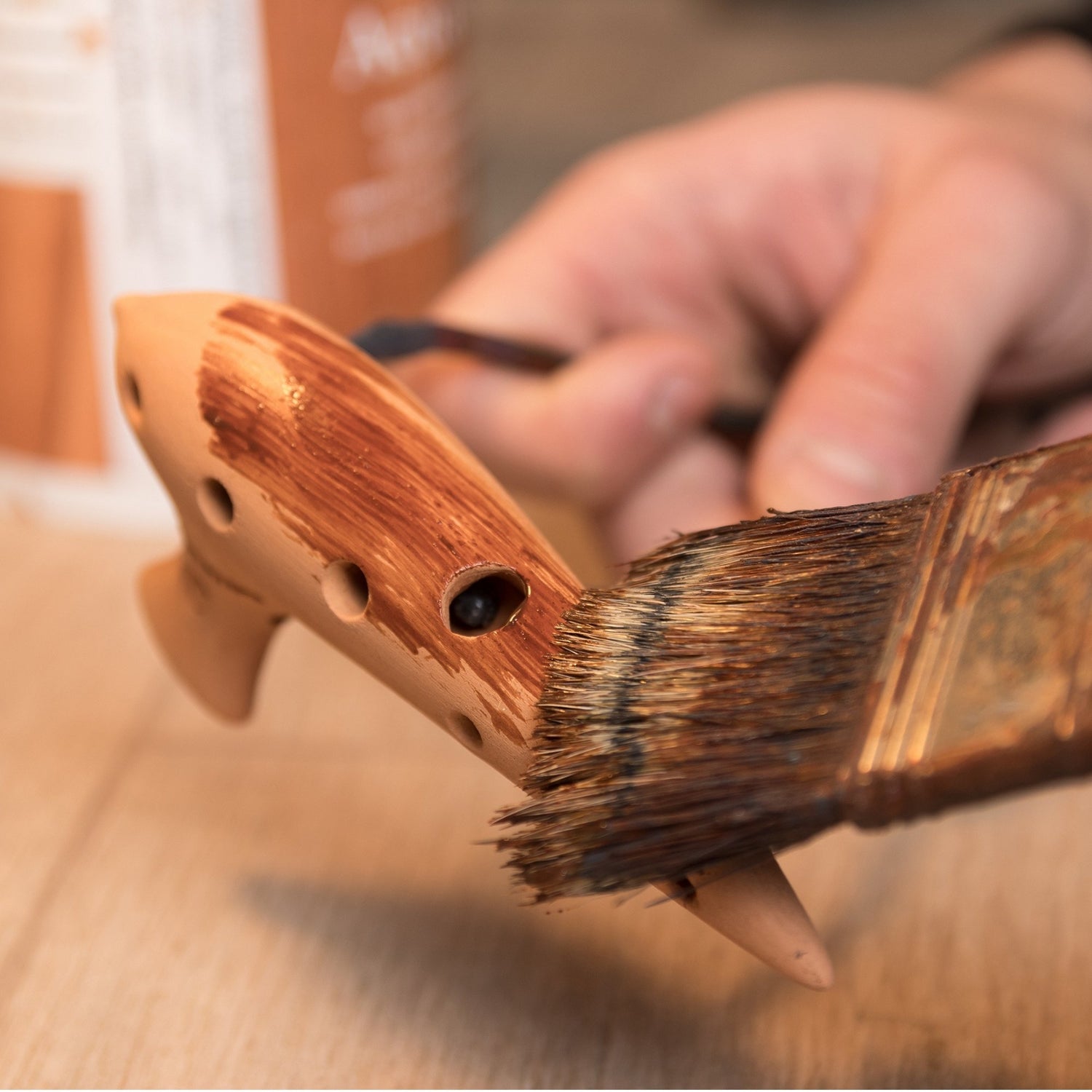 Handgefertigte Konzert-Okarina aus Terrakotta von Plaschke Südtirol