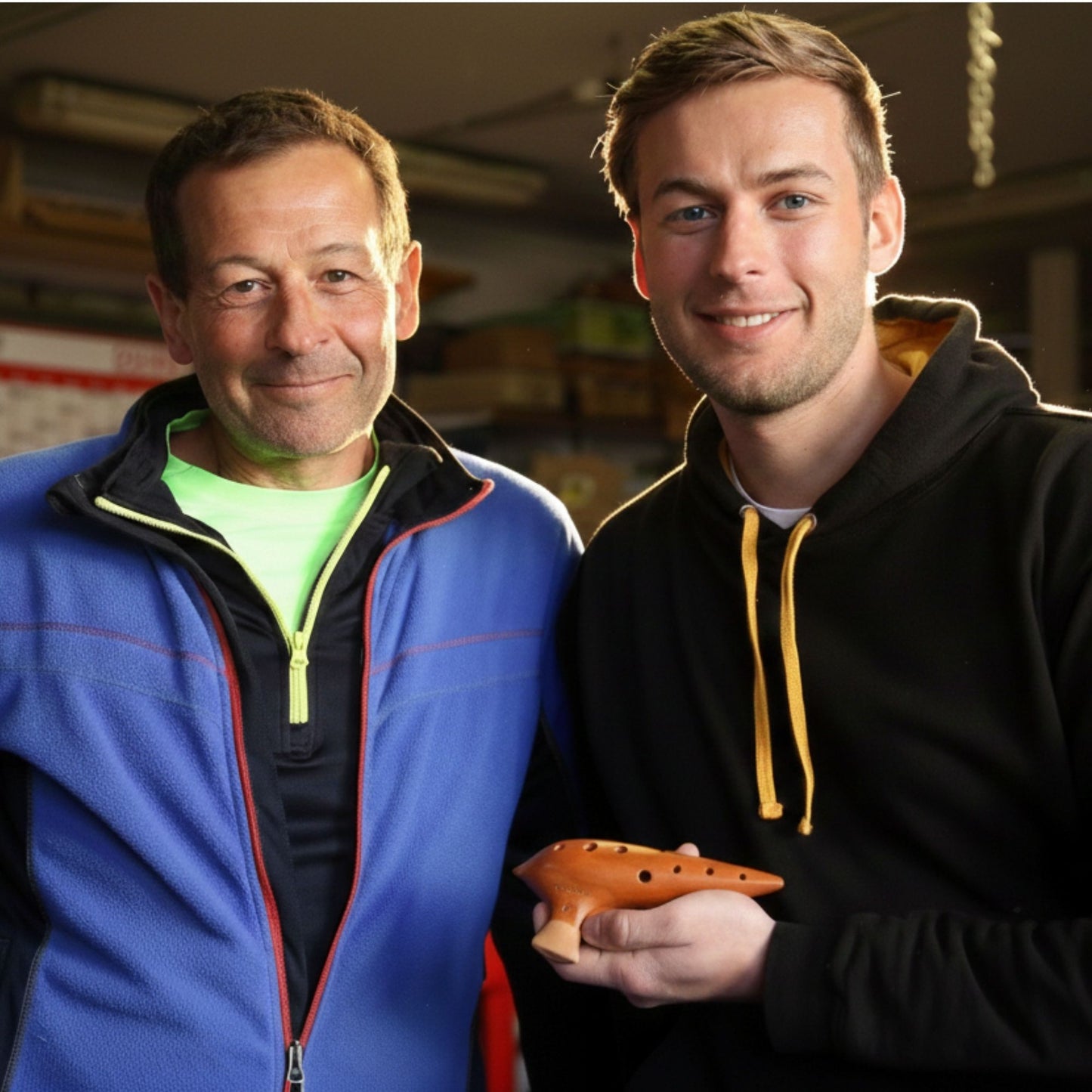 Vater Georg und Sohn Alex Plaschke in der Südtiroler Werkstatt – Generationenübergreifende Erfahrung im Okarina-Bau