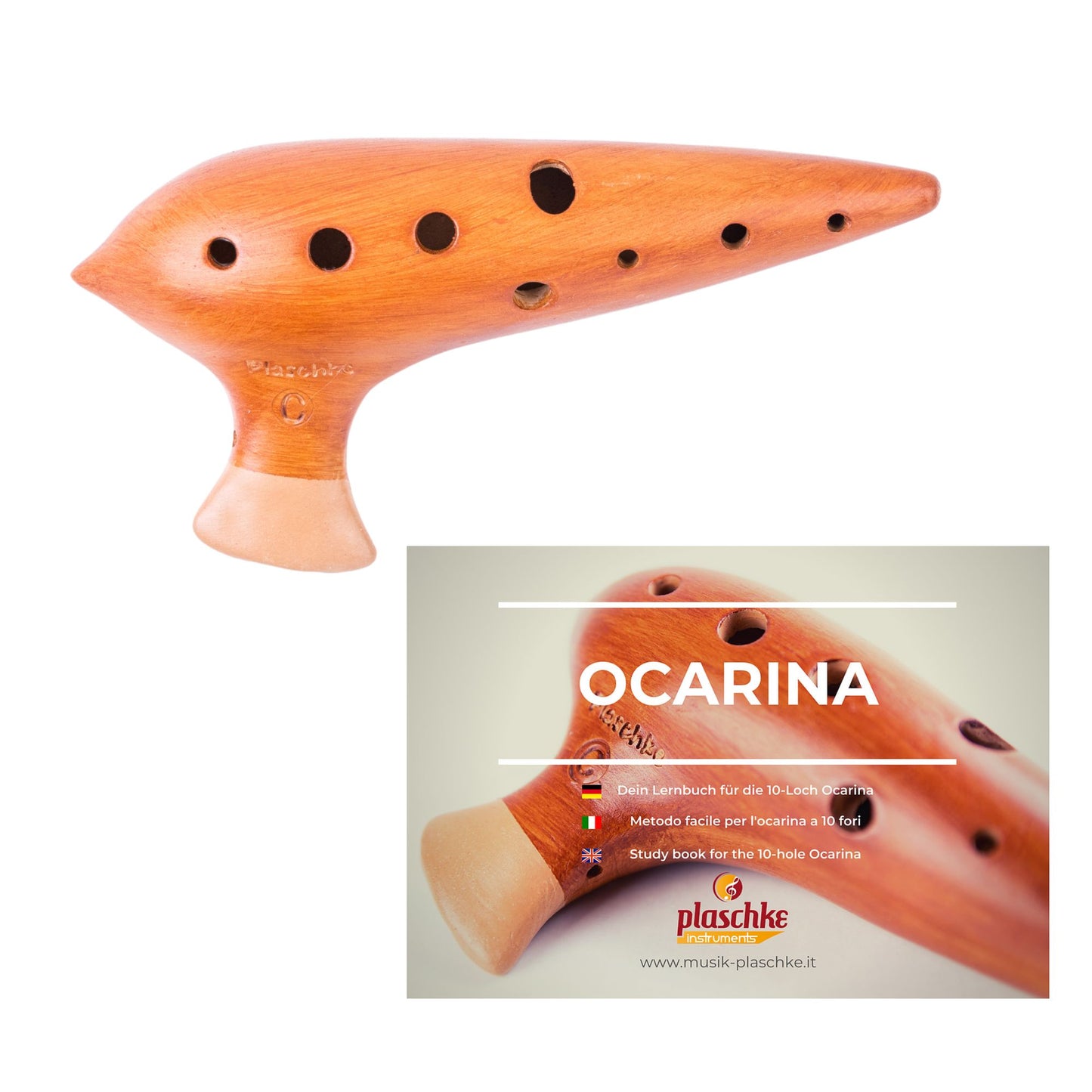 Plaschke Konzert-Okarina aus Terrakotta – Handgefertigt in Südtirol