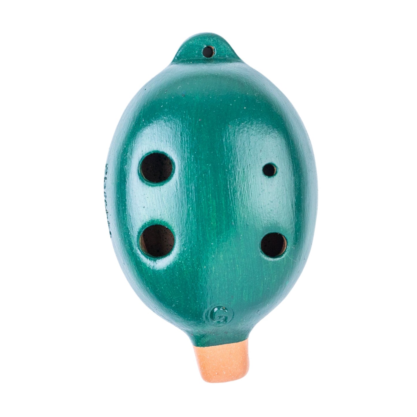 Plaschke Pendant Okarina aus Terrakotta in der Farbe Grün – handgefertigt in Südtirol